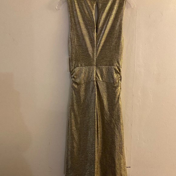 NWT Anthropologie gold mid length dress evening party dress, Holiday Dress small - Picture 5 of 5